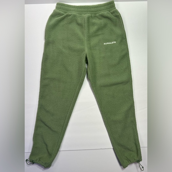 Alphalete King Jogger, Unisex Textured Plush Jogger - sage, S - Picture 2 of 10
